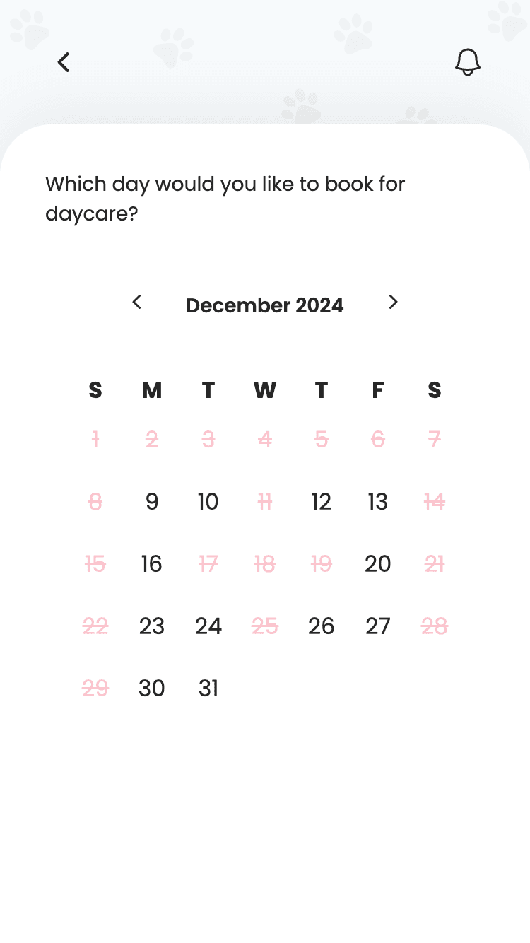 IzyPet calendar