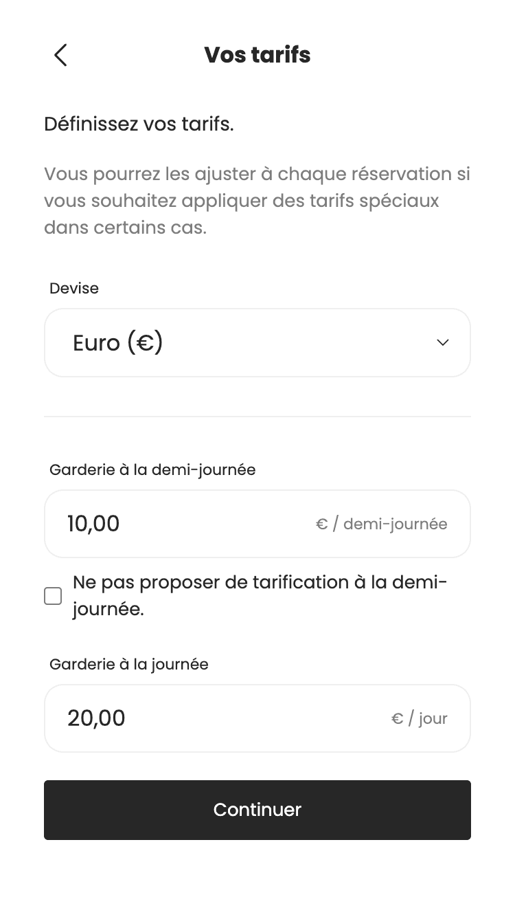 Jours d'ouverture